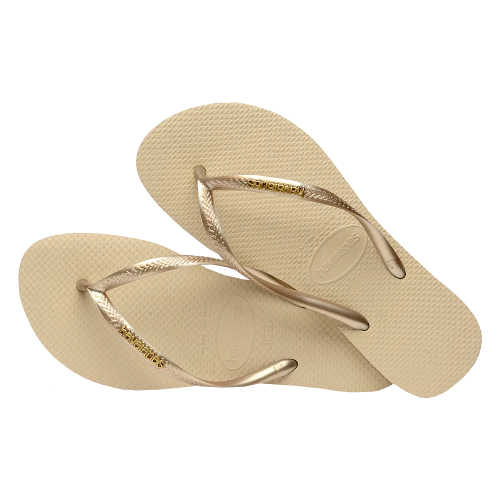 Slim Logo Metallic Flip Flops