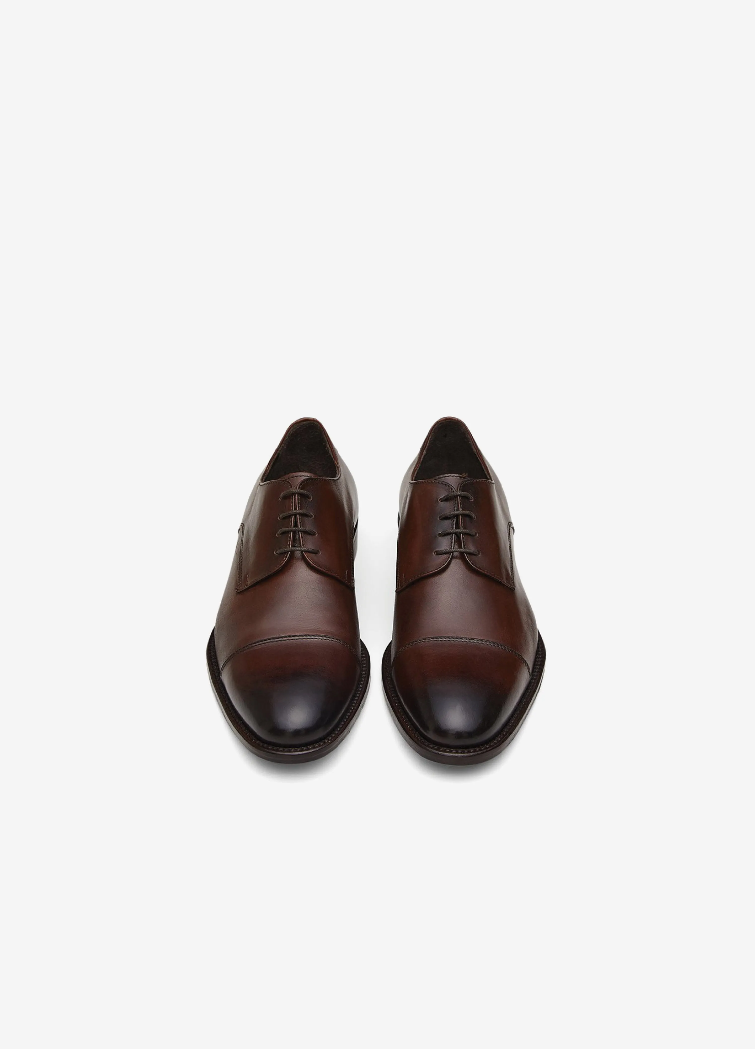 Soft Lace Up Derby Shoes Tan Dark