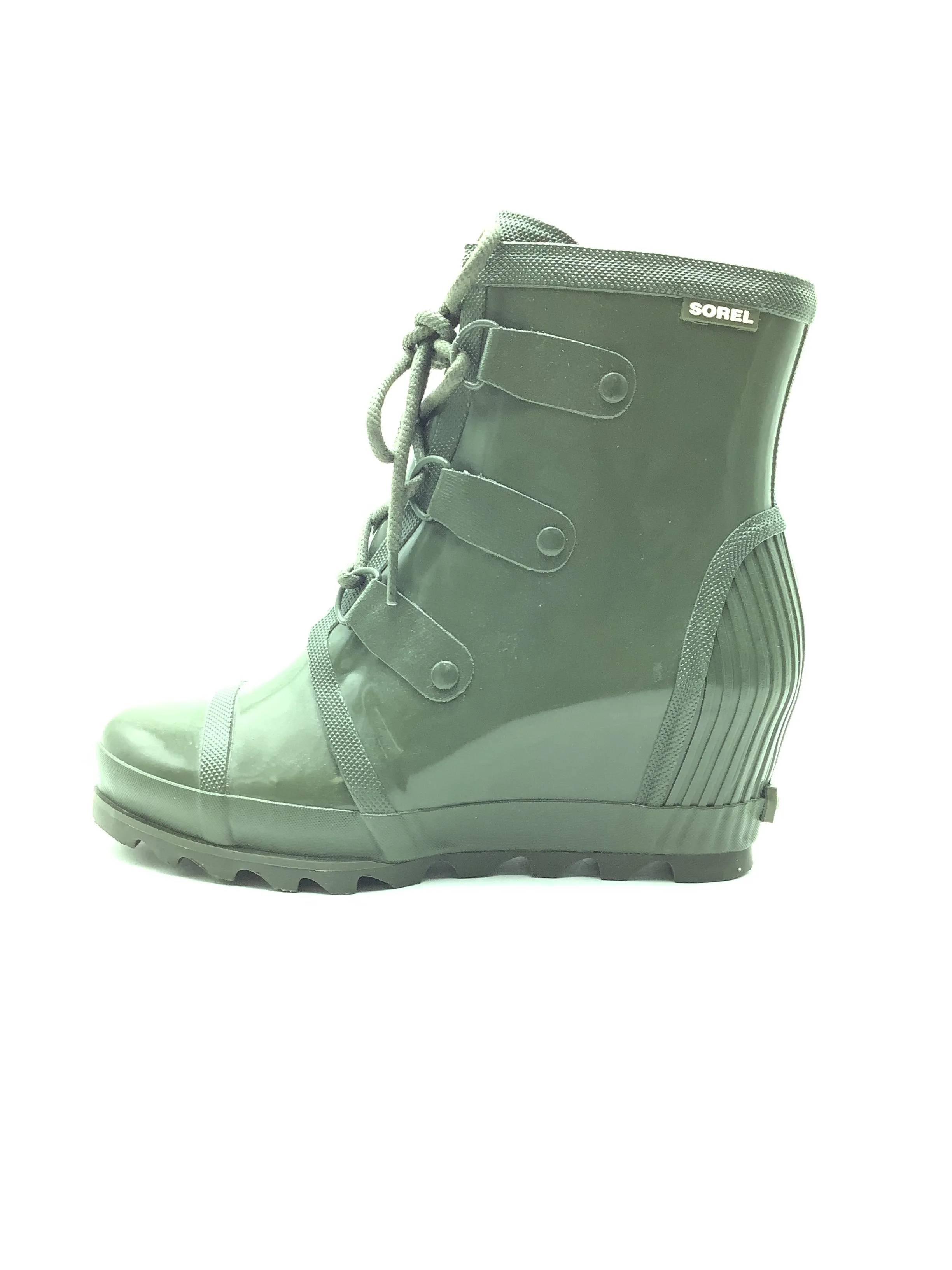 Sorel Women's Joan Wedge Rain Boots Rubber Green Size: 11