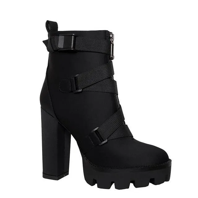 Spring Autumn Platform Ankle Boots