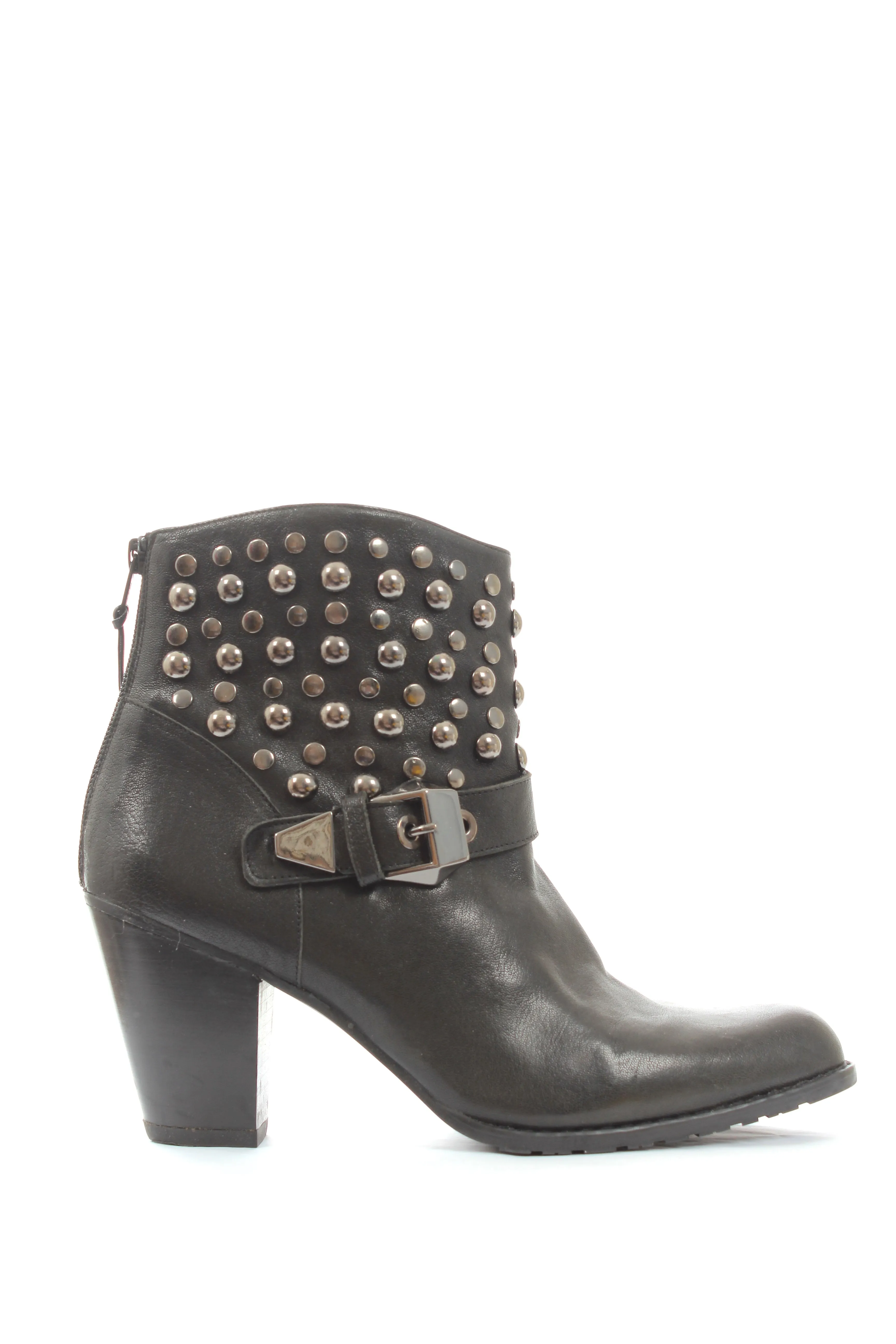 Stuart Weitzman City Slicker Studded Western Leather Ankle Boots