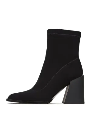 Suede Block Heel Boots Layla - Black