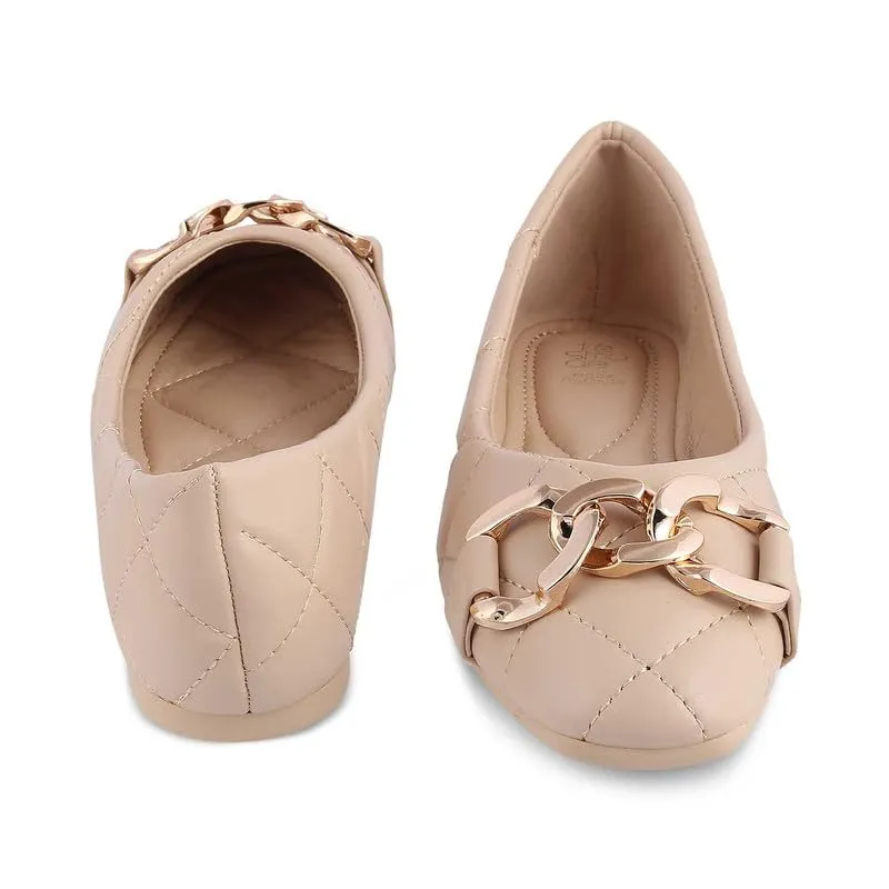 tresmode 239-NURIA Beige Women Flat Ballerina EU/36 UK/3