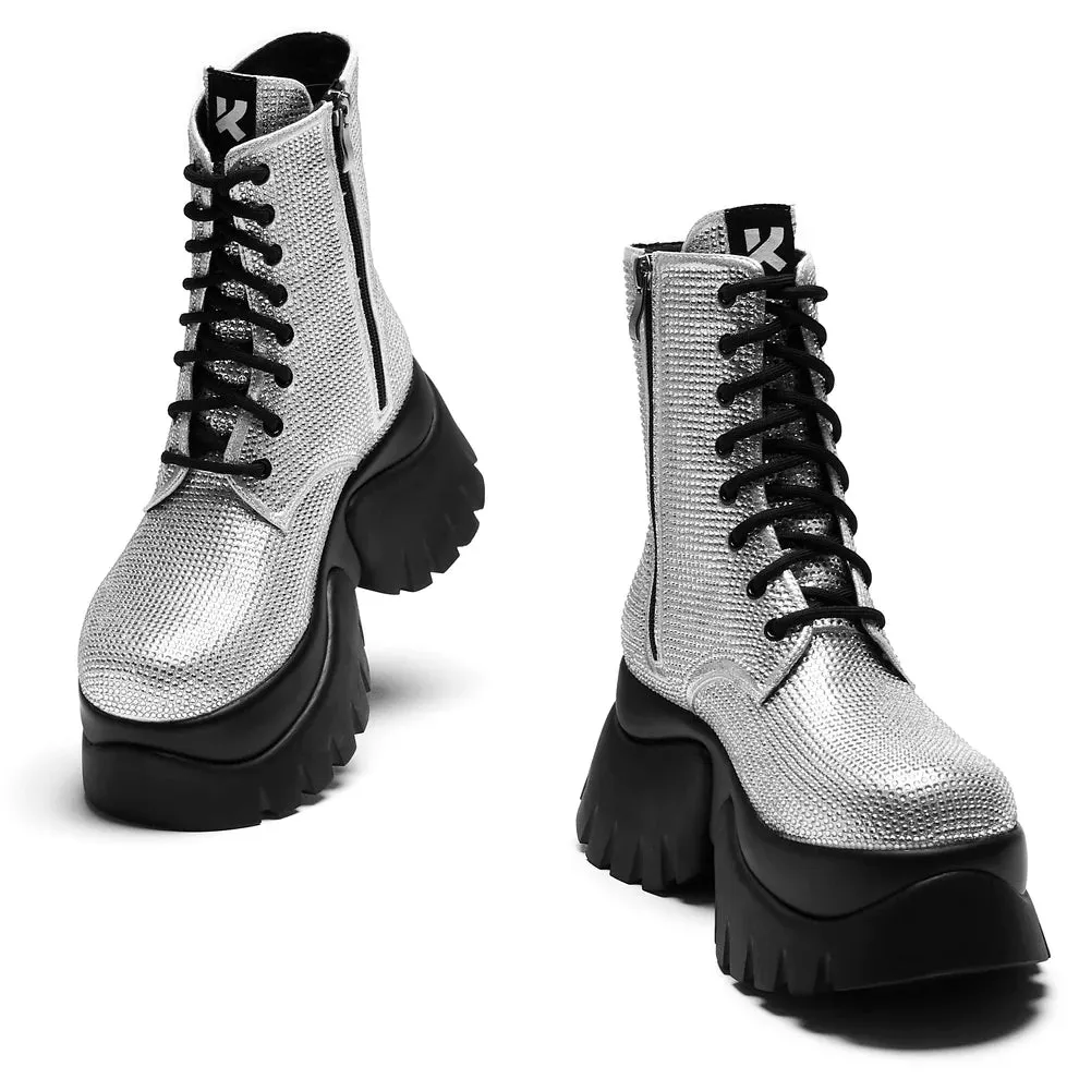 Vampire Skin Platform Glittering Boots