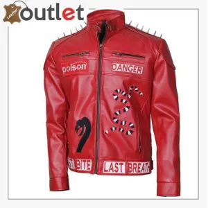 Venomous Danger Poison Snake Bite Last Breath Studded Biker Jacket