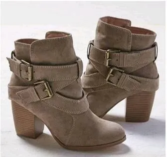 Vintage High Heels Ankle Boots